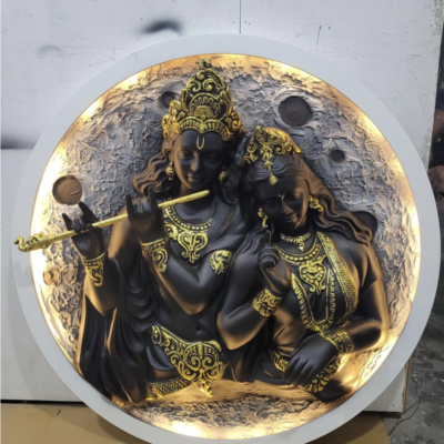 Radha Krishna with moon wall mural